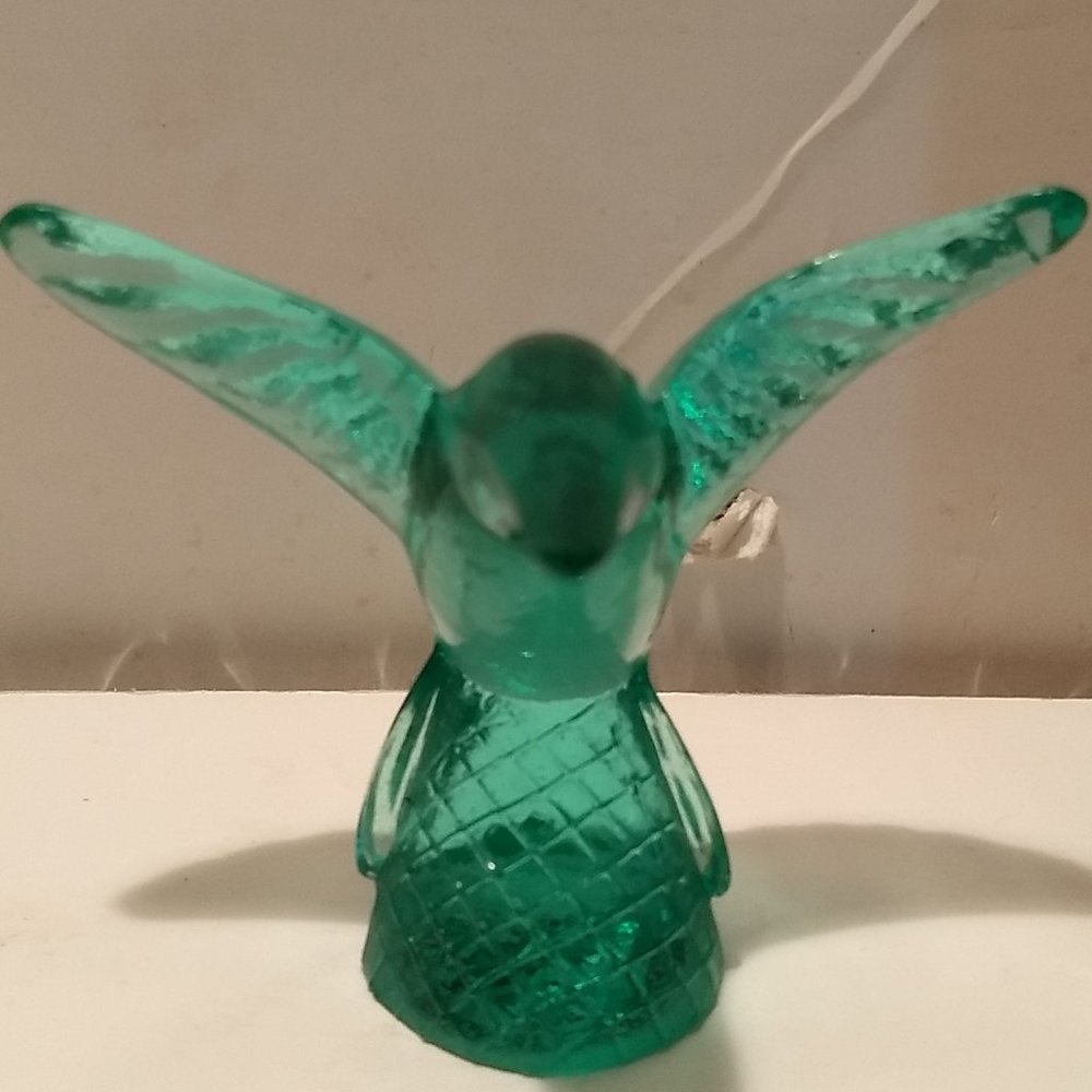 Murano Glass Green Hummingbird Figurine Made In ITALY Design by Crea Milano